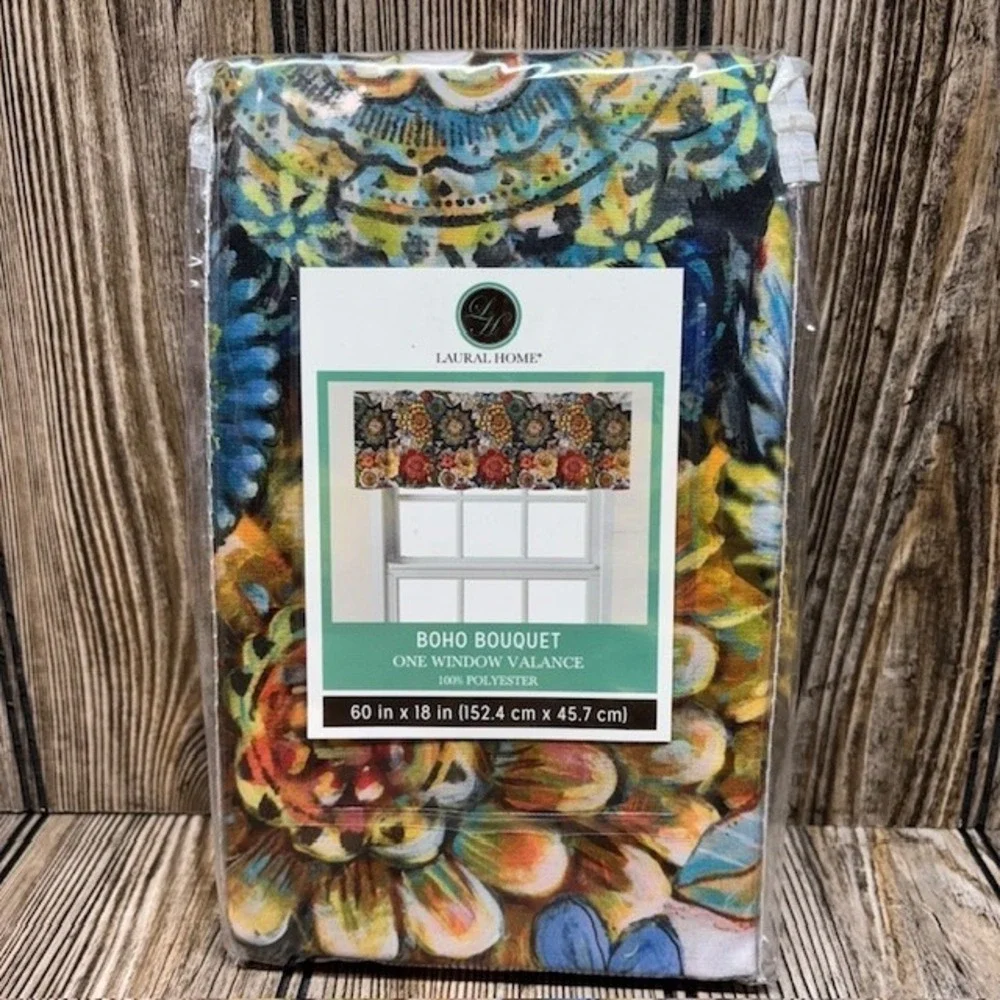 Laural Home Boho Bouquet Floral Window Valances 60 X 18 One Valance Per Package